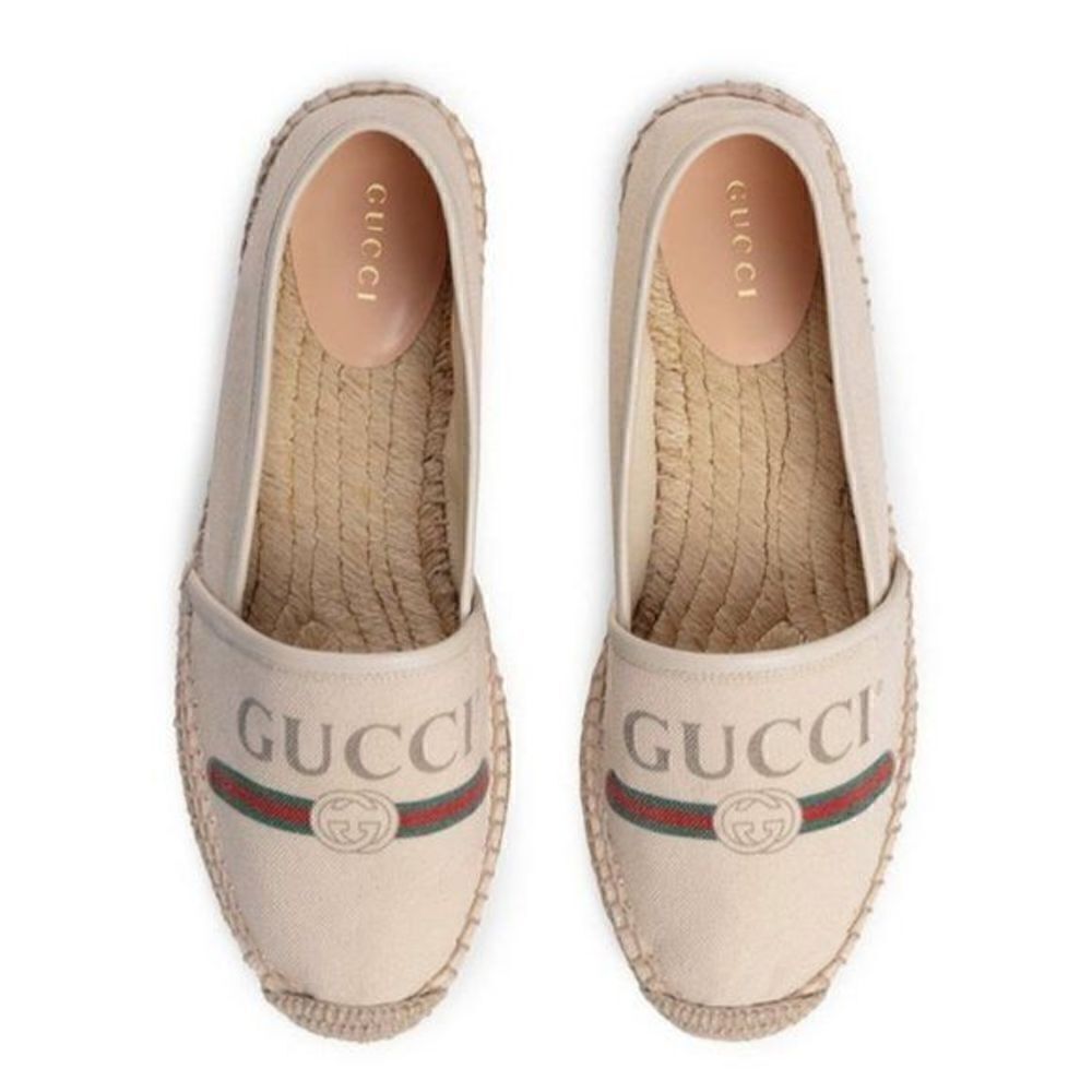 Gucci Logo Canvas Espadrilles Off-White EU 39.5 NEW - Picture 4 of 13